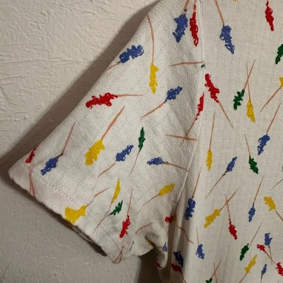 Rachel Antonoff Fitz White T-shirt Dress with Multicolor Pattern - Picture 5 of 5
